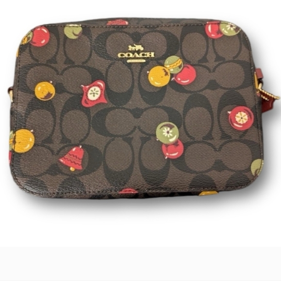 Coach Ornament Print Mini Camera Bag Signature Canvas Brown Multi EUC - Picture 4 of 14